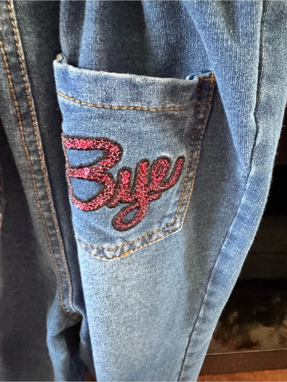 Kids Casual Denim Overalls with Embroidered 'hi!' Pocket